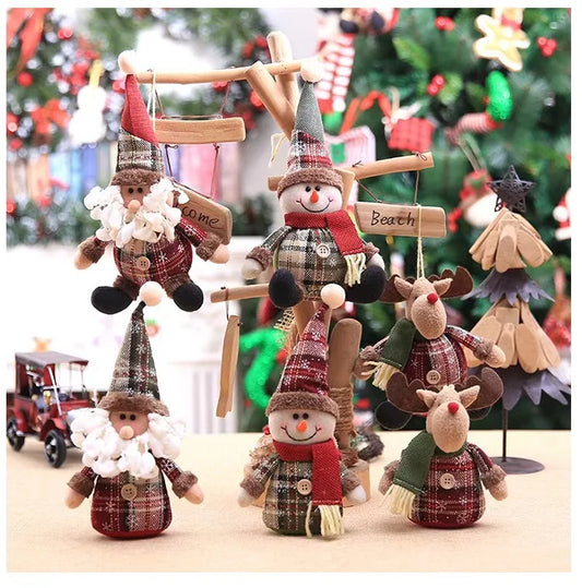 Big Santa Claus Snowman Elk Doll