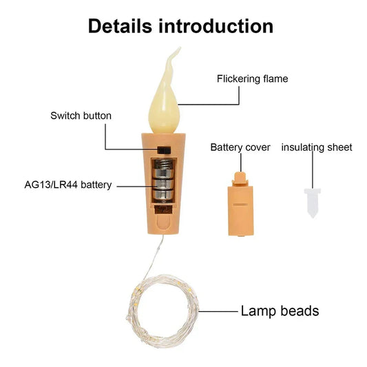 Candle Head Lights Battery Bottle Stopper