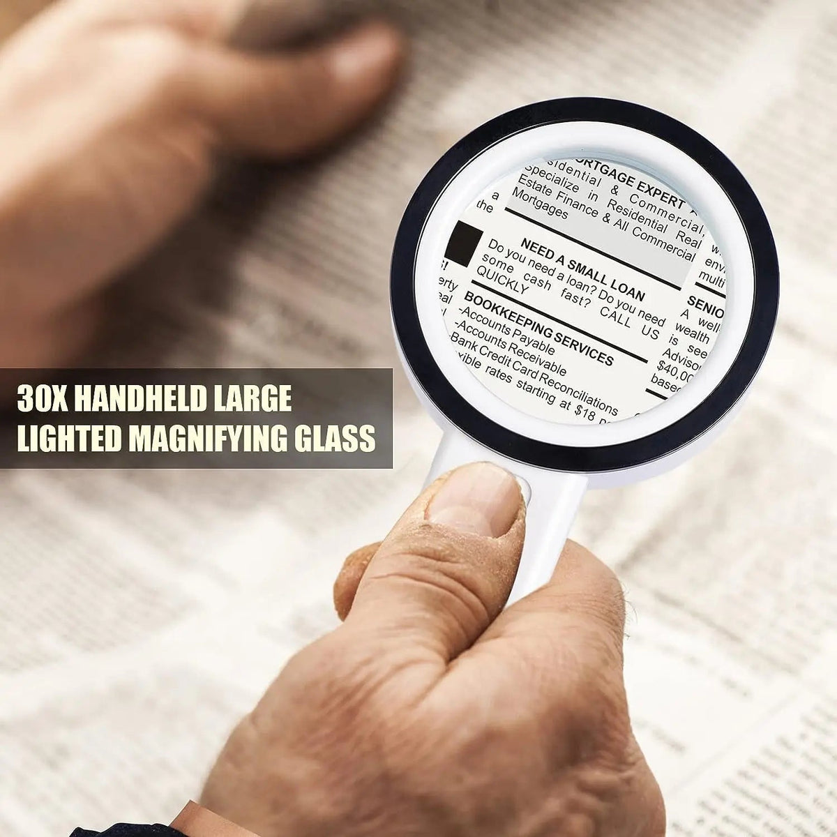 Handheld 30x Magnifying Glass