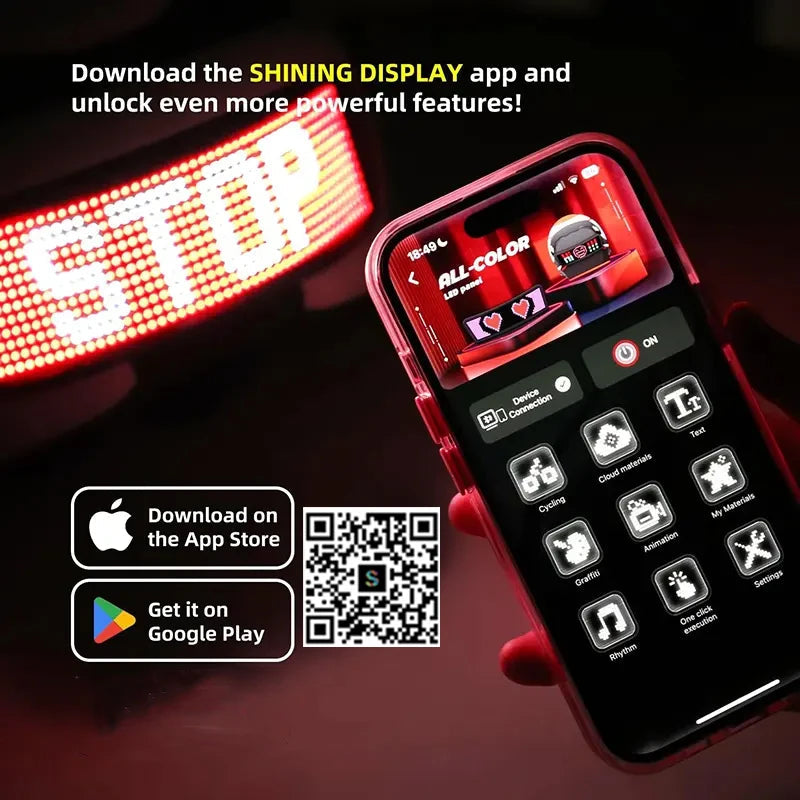 Motorcycle Helmet Programmable LED Display
